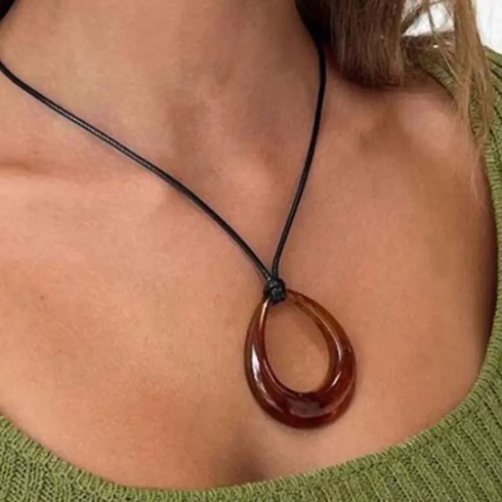 3for$20 1pc Teardrop Geometric Acrylic Pendant Necklace